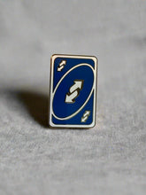 Load image into Gallery viewer, Reverse Uno Blue Enamel Pin