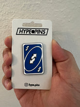 Load image into Gallery viewer, Reverse Uno Blue Enamel Pin