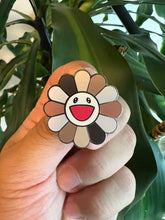 Load image into Gallery viewer, Happy Flower Brown Hard Enamel Pin
