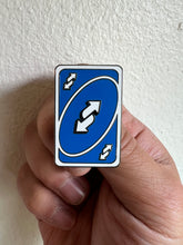 Load image into Gallery viewer, Reverse Uno Blue Enamel Pin