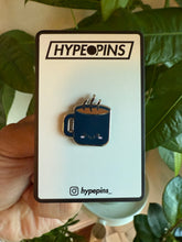 Load image into Gallery viewer, Cute Coffee Cup Blue Hard Enamel Pin
