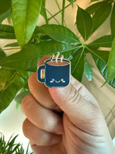 Load image into Gallery viewer, Cute Coffee Cup Blue Hard Enamel Pin