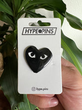 Load image into Gallery viewer, CDG Heart Black Soft Enamel Pin