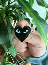 Load image into Gallery viewer, CDG Heart Black Soft Enamel Pin