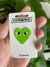 Load image into Gallery viewer, CDG Heart GREEN Soft Enamel Pin