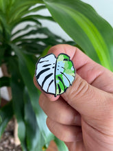 Load image into Gallery viewer, Monstera Variegated (Silver) Hard Enamel Pin
