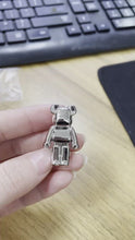 Load and play video in Gallery viewer, Bear Silhouette Silver 3D Pin
