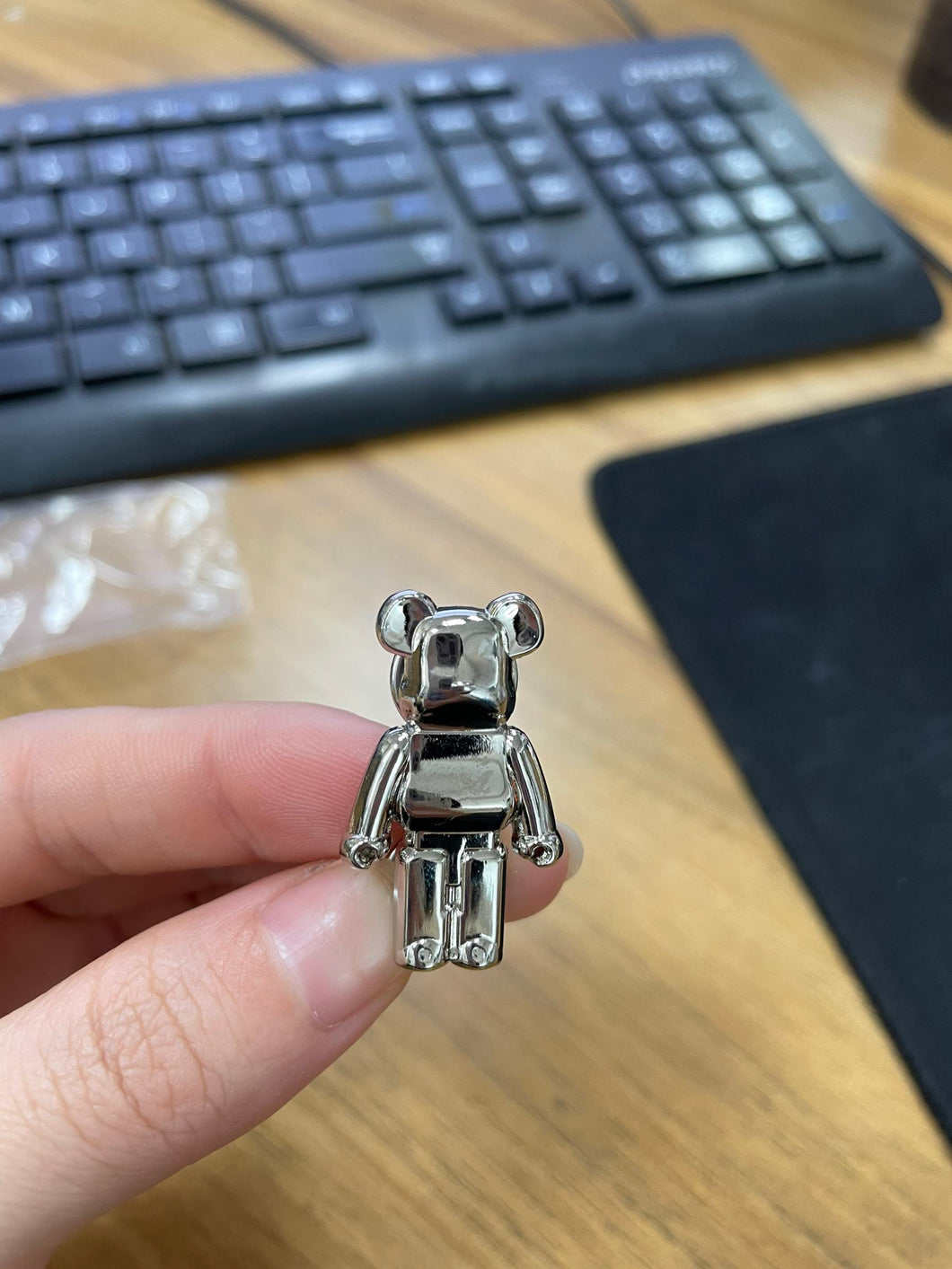 Bear Silhouette Silver 3D Pin