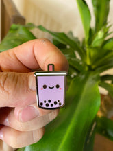 Load image into Gallery viewer, Cute Boba Taro Tea | Bubble Tea Hard Enamel Pin
