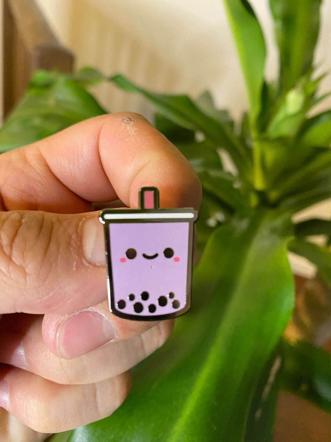 Cute Boba Taro Tea | Bubble Tea Hard Enamel Pin