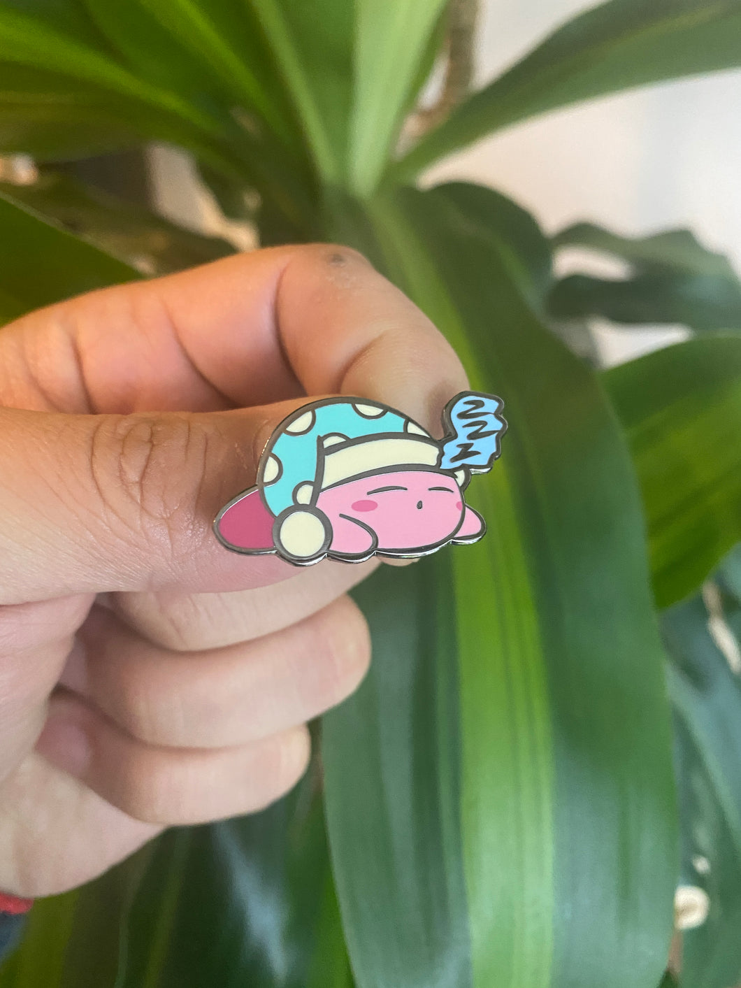 Kirby Sleeping Hard Enamel Pin