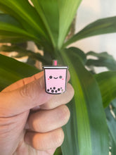 Load image into Gallery viewer, Cute Boba Tea Strawberry Hard Enamel Pin
