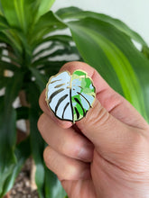 Load image into Gallery viewer, Monstera Variegated (Gold) Hard Enamel Pin
