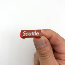 Load image into Gallery viewer, Seattle Dark Red Box Logo Pin
