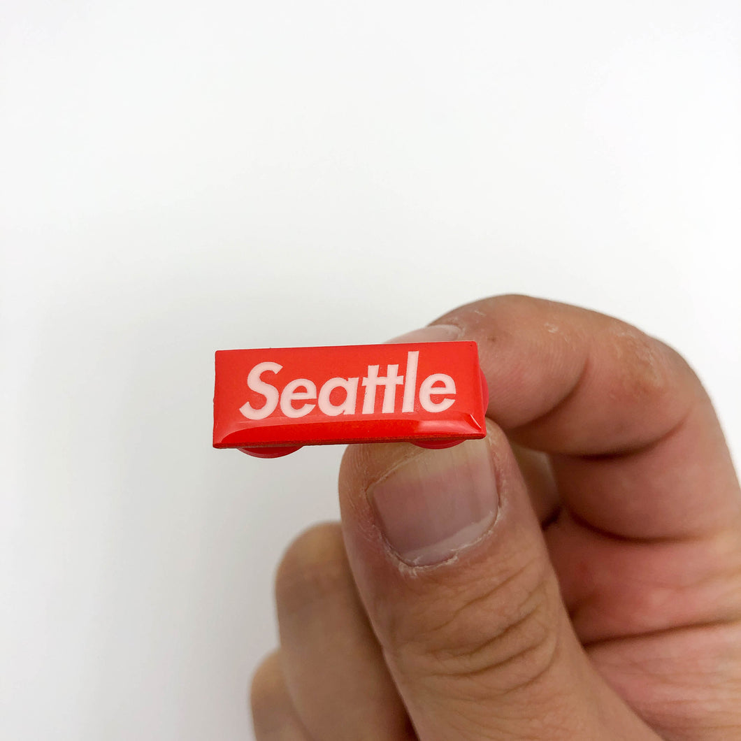 Seattle Red Box Logo Pin