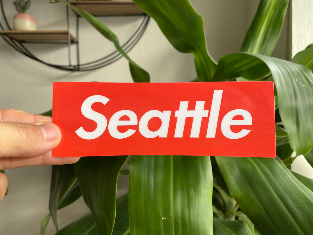 Seattle Red Box Logo Sticker 4 Pack