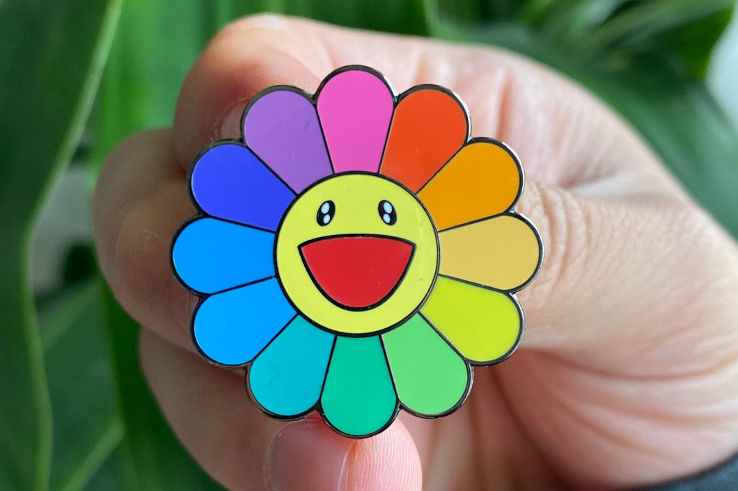 Happy Flower Rainbow Hard Enamel Pin