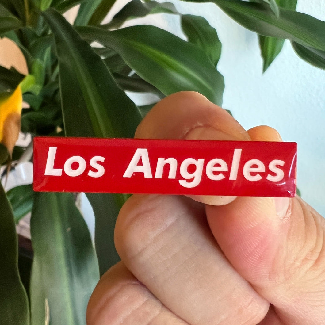 Los Angeles Red Box Logo Pin